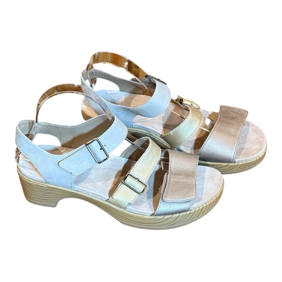 Dansko Malena Multi-Metallic Leather 3 Strap Clog Sandal Size EU 39 US 8.5-9 - Picture 4 of 13